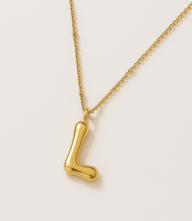 karen kane L Gold Bubble Letter Charm Necklace Karen Kane