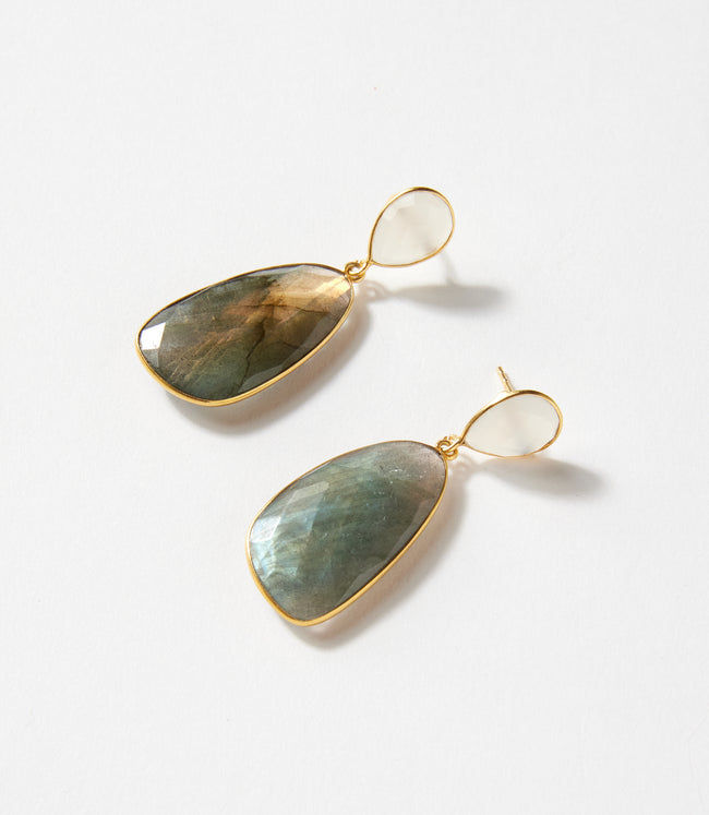 Karen Kane Labradorite Double Drop Gemstone Earrings Karen Kane