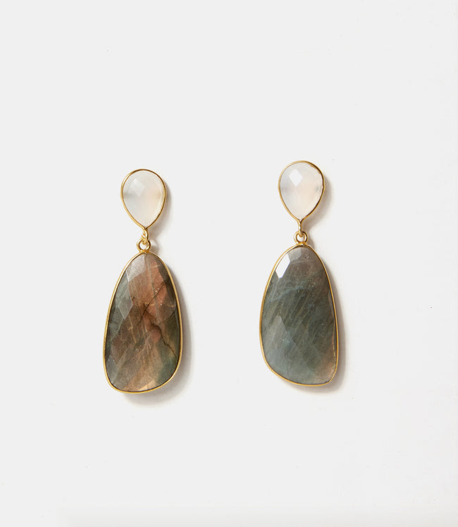 Karen Kane Labradorite Double Drop Gemstone Earrings Karen Kane
