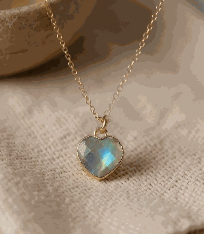 Karen Kane Labradorite Heart Charm Necklace Karen Kane