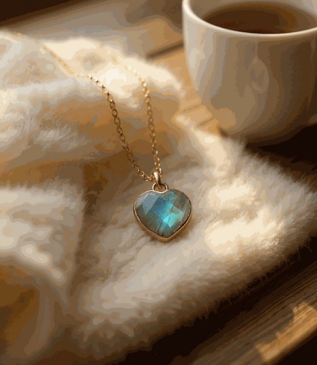 Karen Kane Labradorite Heart Charm Necklace Karen Kane