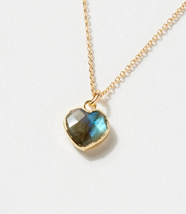 karen kane Labradorite Heart Charm Necklace Karen Kane