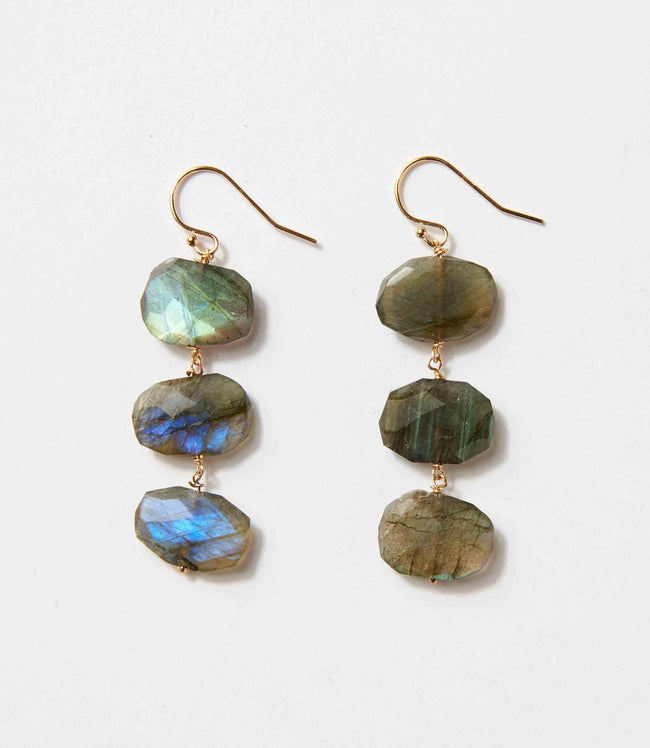 Karen Kane Labradorite Tiered Gemstone Earrings Karen Kane