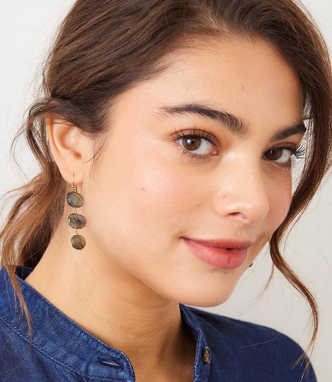 Karen Kane Labradorite Tiered Gemstone Earrings Karen Kane