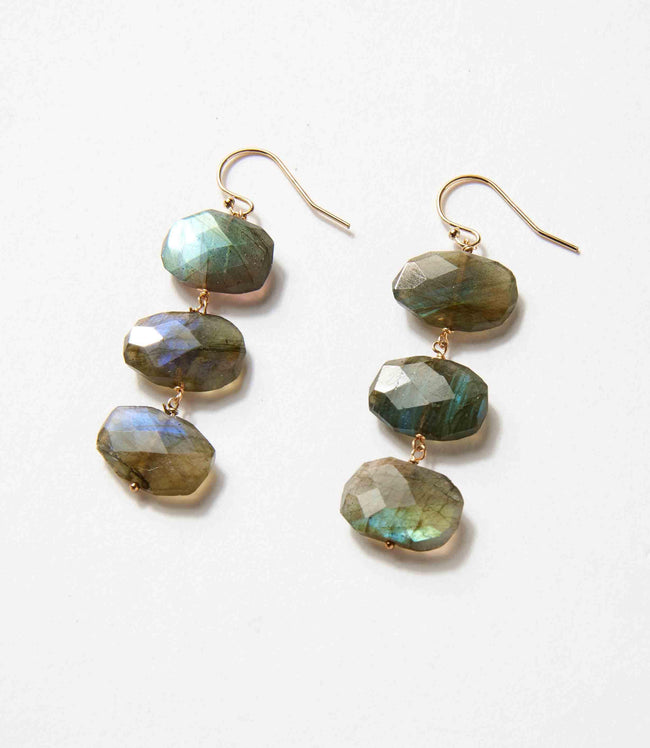Karen Kane Labradorite Tiered Gemstone Earrings Karen Kane