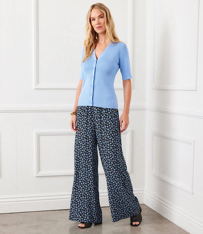 Karen Kane Lake Short Sleeve Ribbed Cardigan Sweater Karen Kane