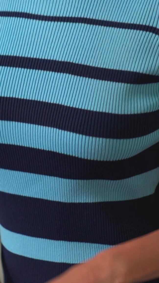 Karen Kane Lake Stripe Ribbed Sweater Dress Karen Kane