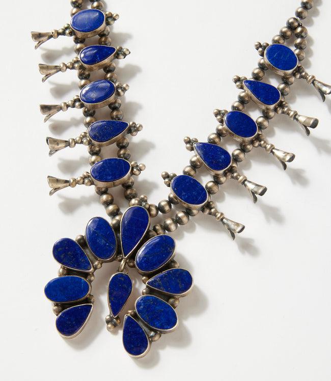karen kane Lapis Lapis Squash Blossom Necklace & Earring Set Karen Kane