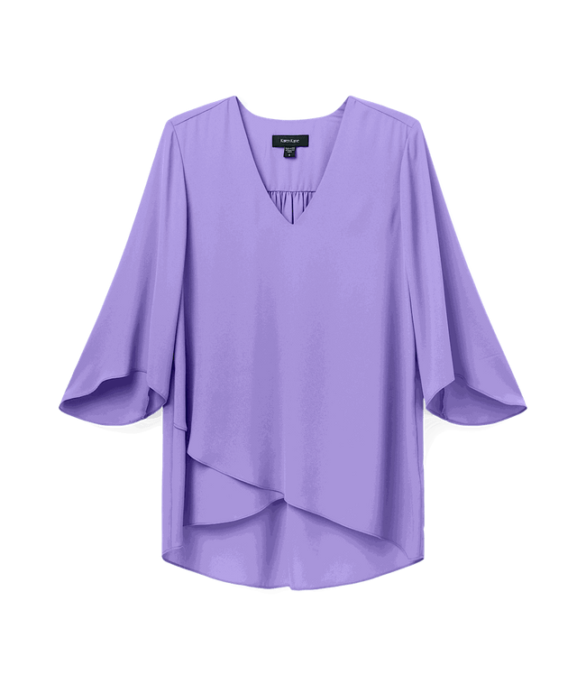Karen Kane Lavender Bracelet Sleeve Asymmetric Top Karen Kane