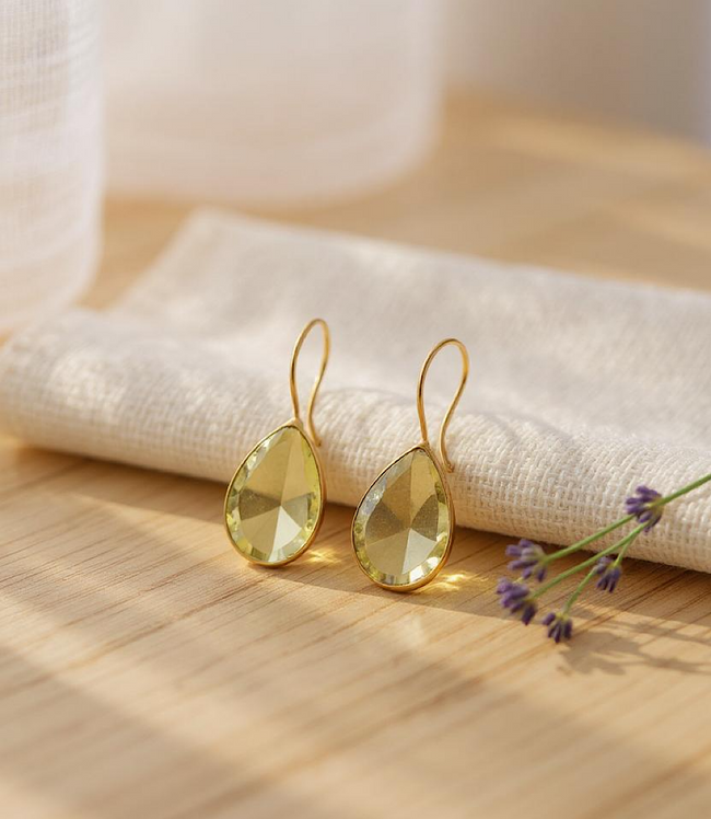 Karen Kane Lemon Pear Drop Gemstone Earrings Karen Kane