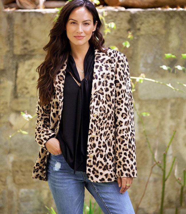 Karen Kane Leopard Animal Jacquard Blazer Karen Kane