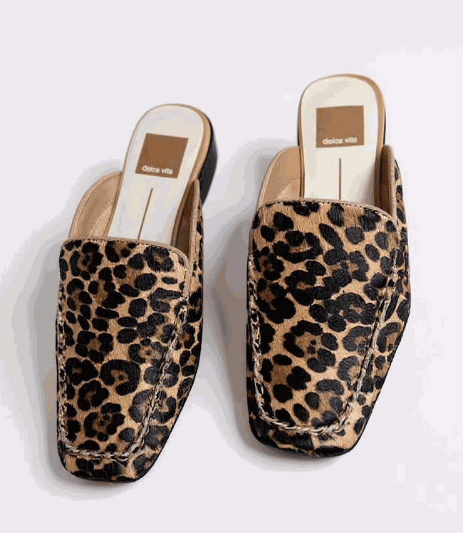 Karen Kane Leopard Dolce Vita Bradly Calf Hair Mules Karen Kane