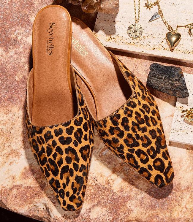 Karen Kane Leopard Seychelles Mocktail Kitten Heel Mules Karen Kane