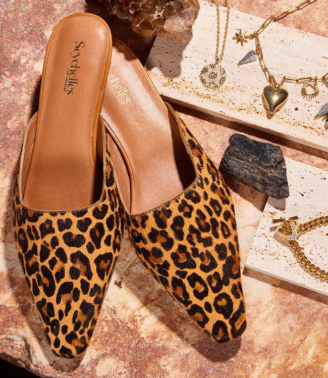 karen kane Leopard Seychelles Mocktail Kitten Heel Mules Karen Kane
