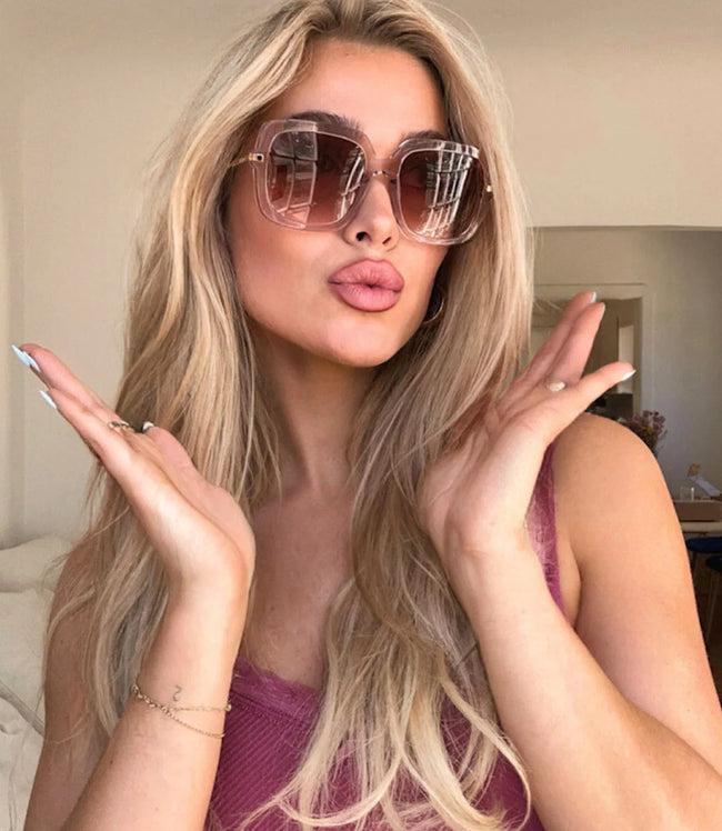 Karen Kane Light Pink DIFF Sandra Crystal Square Sunglasses Karen Kane