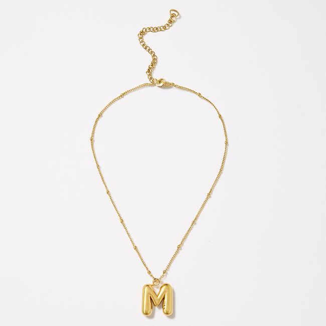 Karen Kane M Gold Bubble Letter Charm Necklace Karen Kane