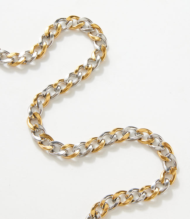 Karen Kane Metallic Mixed Gold And Silver Chain Necklace Karen Kane