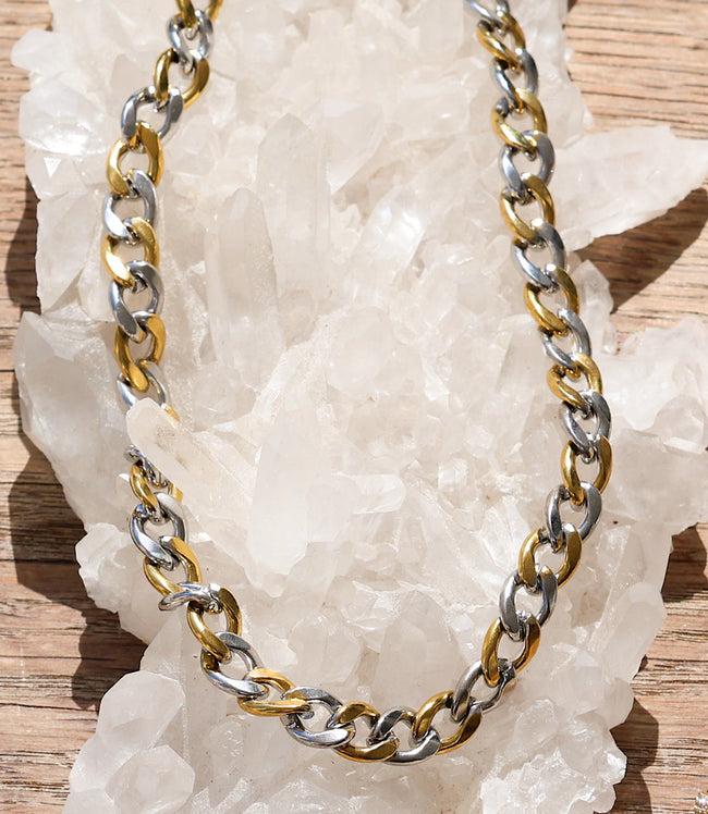 Karen Kane Metallic Mixed Gold And Silver Chain Necklace Karen Kane
