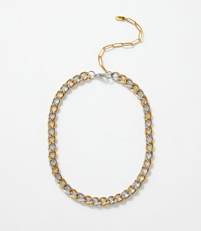 Karen Kane Metallic Mixed Gold And Silver Chain Necklace Karen Kane