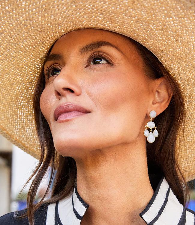 Karen Kane Moonstone Gemstone Chandelier Earrings Karen Kane