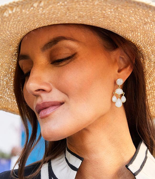 karen kane Moonstone Gemstone Chandelier Earrings Karen Kane