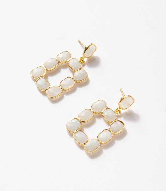 Karen Kane Moonstone Rectangular Gemstone Bezel Earrings Karen Kane