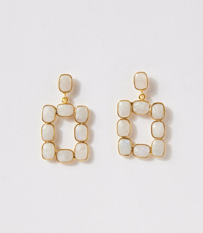 Karen Kane Moonstone Rectangular Gemstone Bezel Earrings Karen Kane