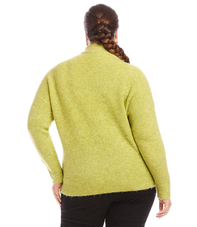 Karen Kane Moss Plus Size Mock Neck Boucle Sweater Karen Kane