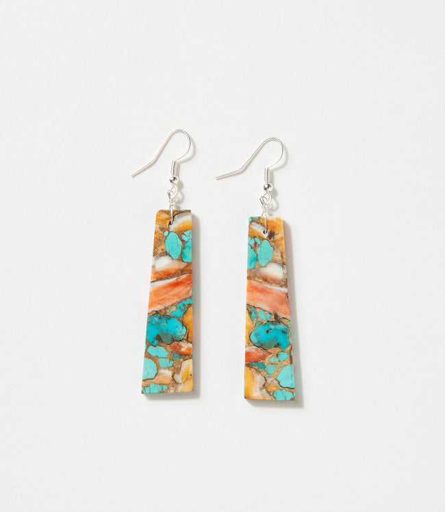 Karen Kane Multi Angular Turquoise And Spiny Oyster Earrings Karen Kane