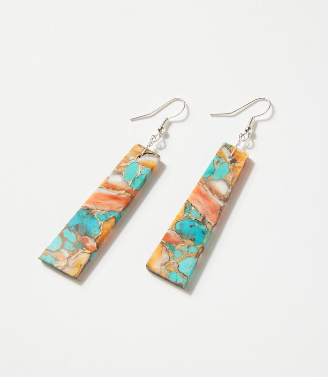 karen kane Multi Angular Turquoise And Spiny Oyster Earrings Karen Kane