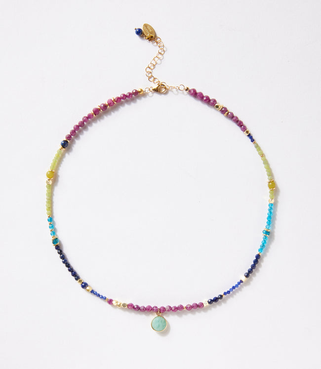 Karen Kane Multi Aurora Beaded Gemstone Necklace Karen Kane