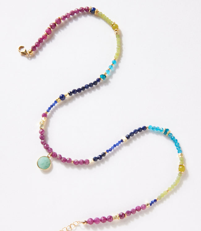 Karen Kane Multi Aurora Beaded Gemstone Necklace Karen Kane