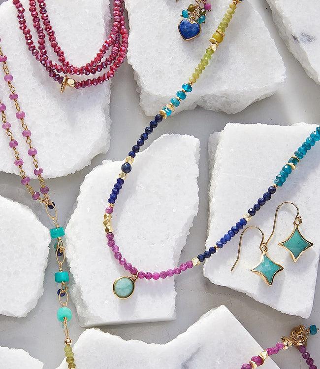 Karen Kane Multi Aurora Beaded Gemstone Necklace Karen Kane