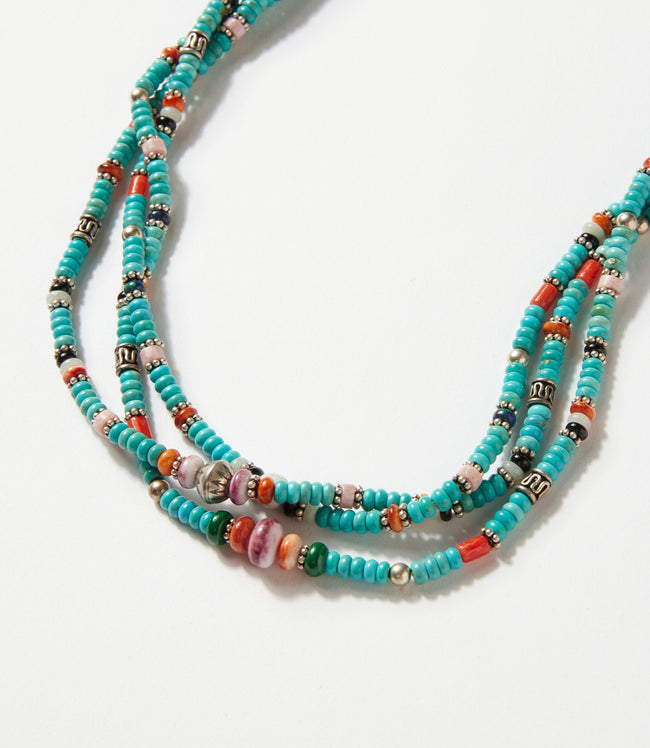 karen kane Multi Beaded Turquoise And Heishi Shell Necklace Karen Kane
