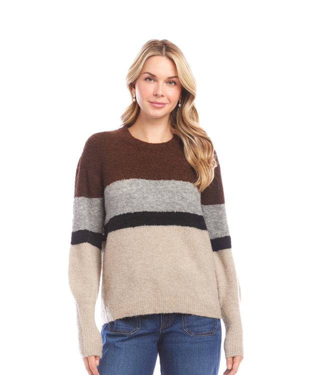Karen Kane Multi Colorblock Crewneck Sweater Karen Kane