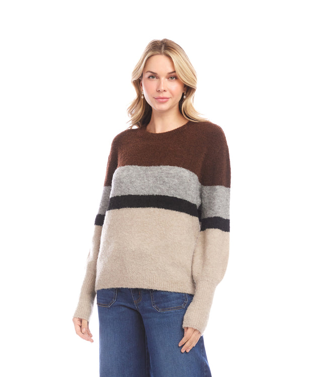 Karen Kane Multi Colorblock Crewneck Sweater Karen Kane
