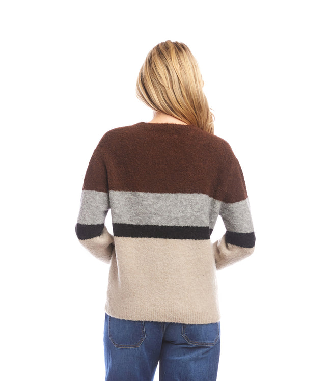 Karen Kane Multi Colorblock Crewneck Sweater Karen Kane