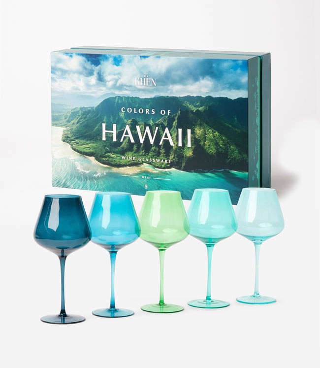 karen kane Multi Colors Of Hawaii Wine Glasses Set Of 5 Karen Kane