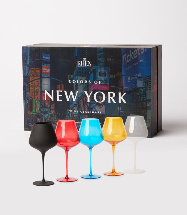 karen kane Multi Colors Of New York Wine Glasses Set Of 5 Karen Kane