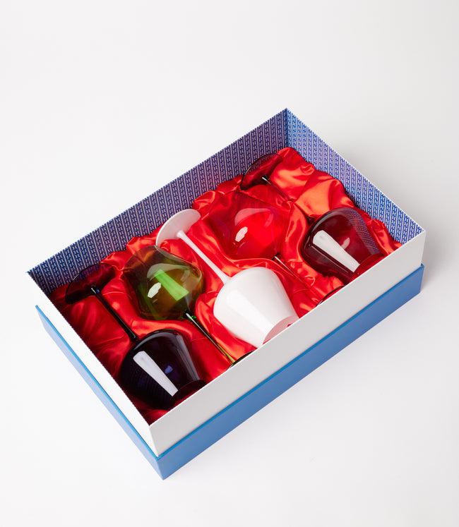 Karen Kane Multi Colors Of Paris Wine Glasses Set Of 5 Karen Kane