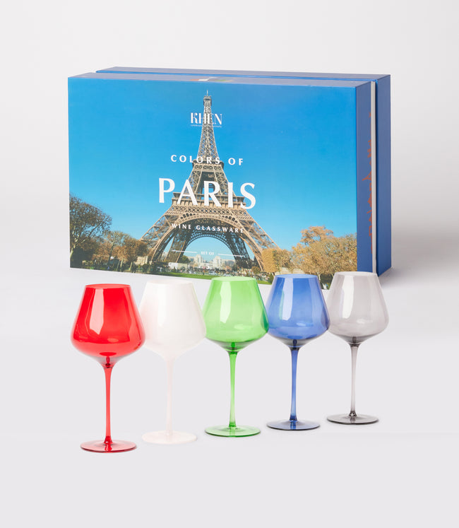 karen kane Multi Colors Of Paris Wine Glasses Set Of 5 Karen Kane