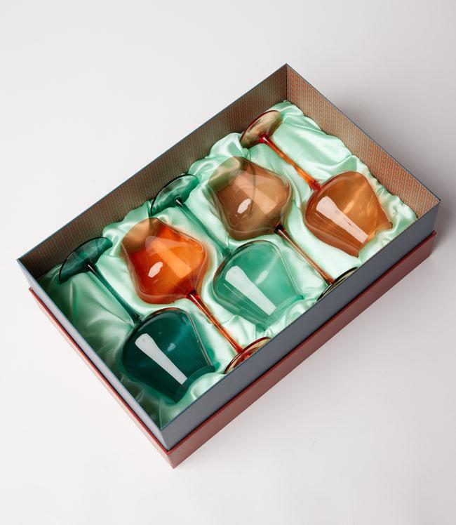 Karen Kane Multi Colors Of Venice Wine Glasses Set Of 5 Karen Kane