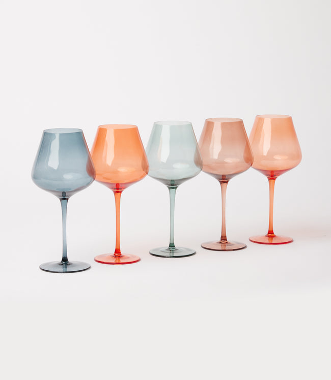 Karen Kane Multi Colors Of Venice Wine Glasses Set Of 5 Karen Kane