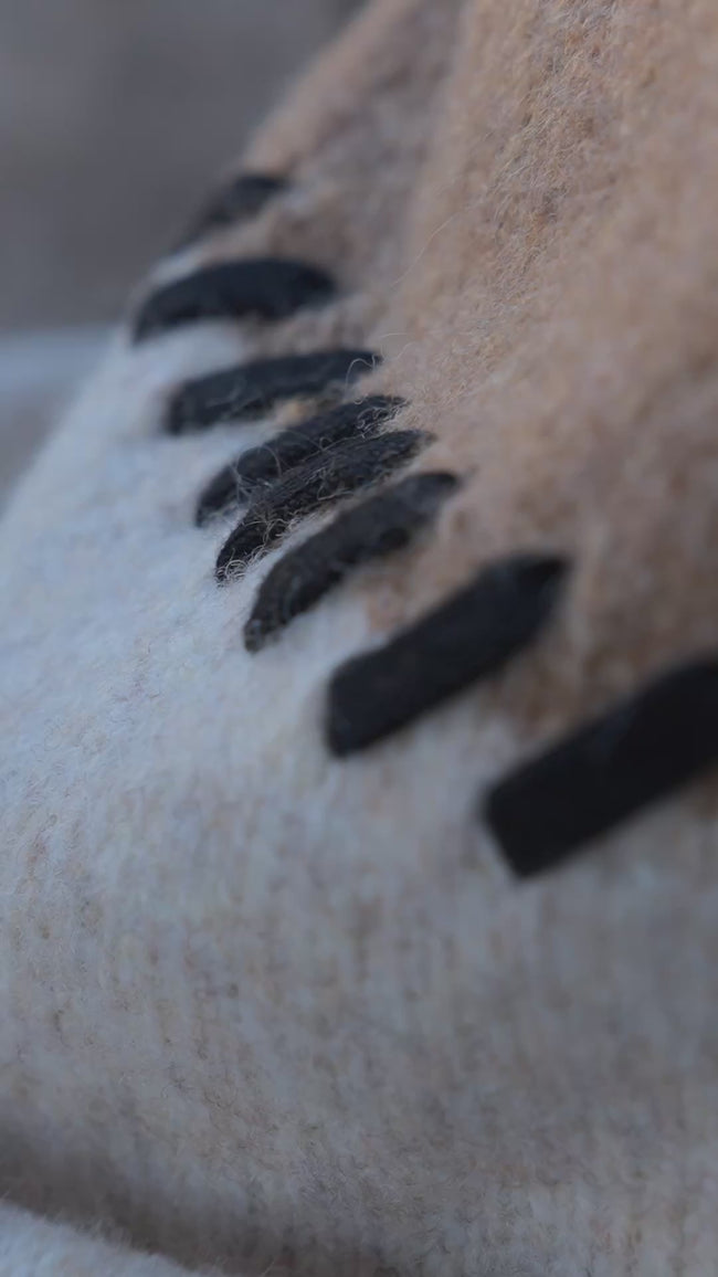 Karen Kane Multi Contrast Stitch Mock Neck Colorblock Sweater Karen Kane