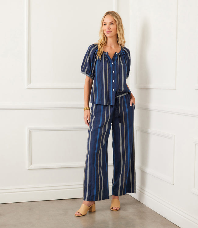 Karen Kane Multi Embroidered Cropped Drawstring Pants Karen Kane