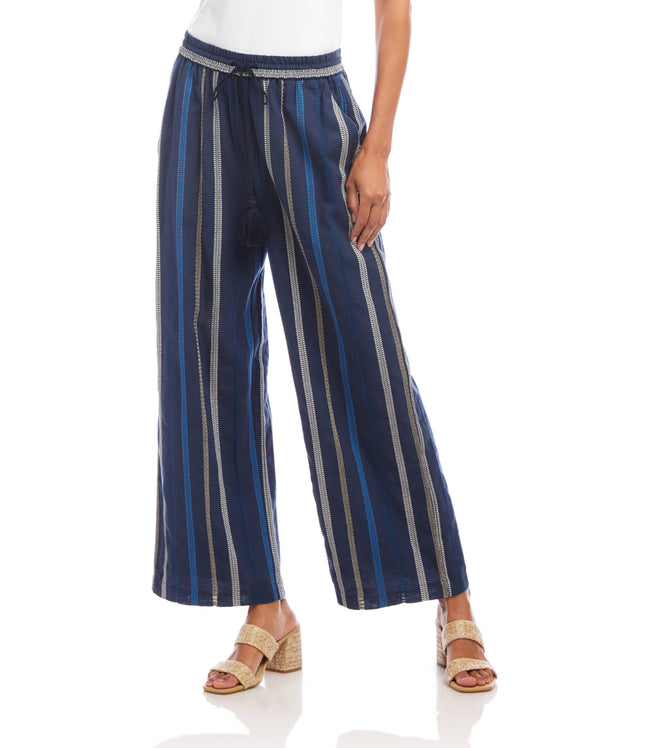 Karen Kane Multi Embroidered Cropped Drawstring Pants Karen Kane