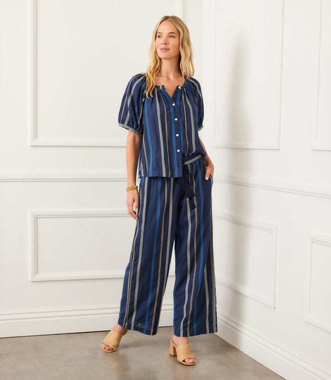 karen kane Multi Embroidered Cropped Drawstring Pants Karen Kane