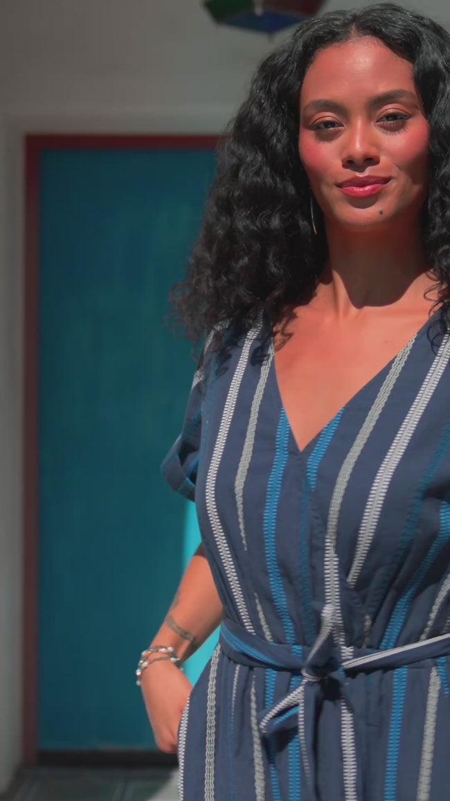 Karen Kane Multi Embroidered Cuffed Sleeve Midi Dress Karen Kane