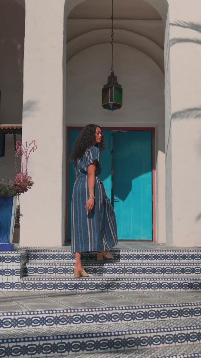 Karen Kane Multi Embroidered Cuffed Sleeve Midi Dress Karen Kane