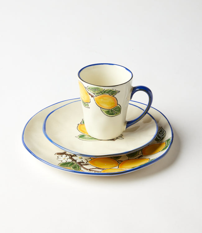 Karen Kane Multi Glazed Lemon Dinner Plate Karen Kane